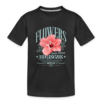 Hibiskusblüte Hibiskus Blume - Kinder Premium Bio T-Shirt - Schwarz - Vorne