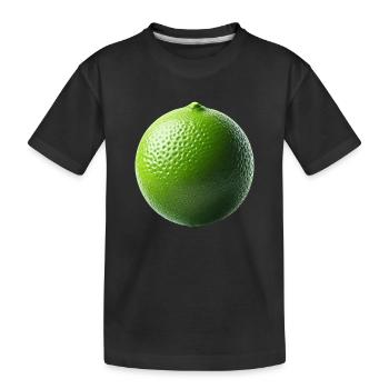 Frische Limette – Minimalistische Natur - Kinder Premium Bio T-Shirt - Schwarz - Vorne