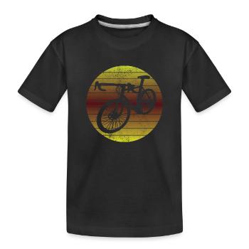 Fahrrad Mountainbike Retro Fahrradtour Radfahren - Kinder Premium Bio T-Shirt - Schwarz - Vorne
