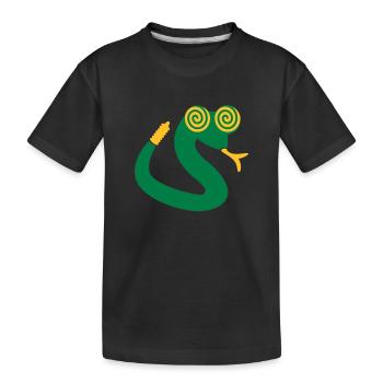 serpent hypnotique / swirly eyed snake (2c) - T-shirt bio Premium Enfant - noir - Devant