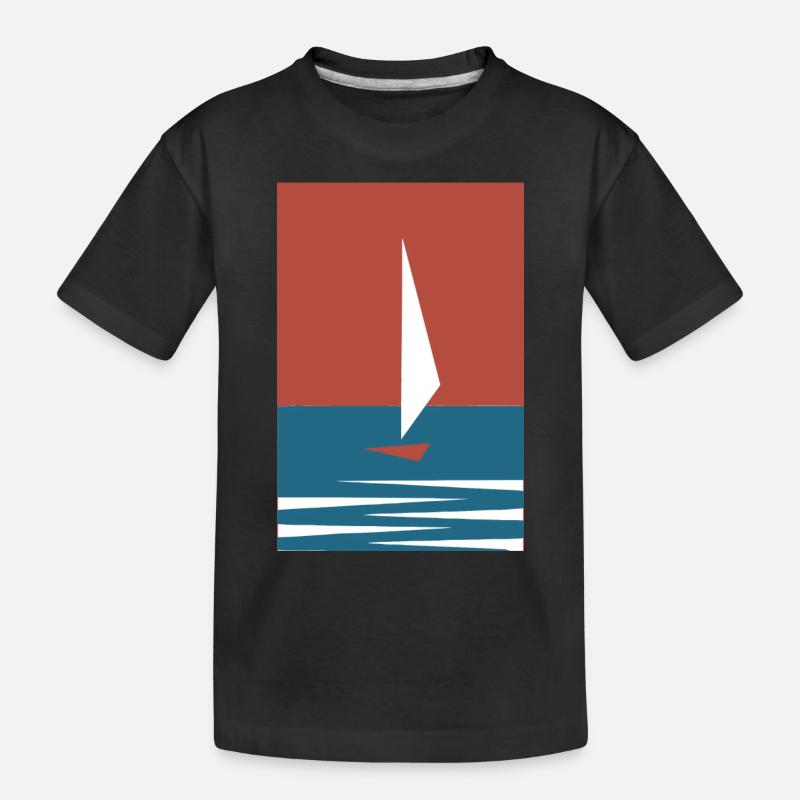 SegelBoot (Simple-Edition) - Kinder Premium Bio T-Shirt - Schwarz