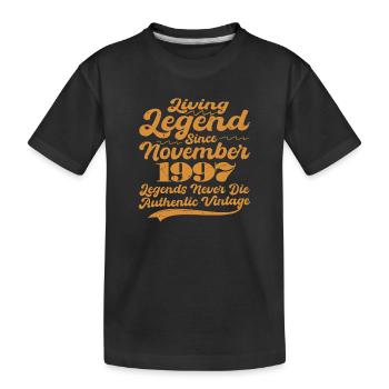 Il était une fois une légende. Novembre 1997 Naissance - T-shirt bio Premium Enfant - noir - Devant