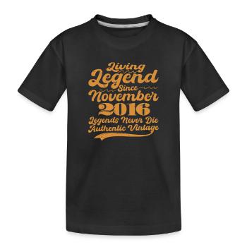 Il était une fois une légende. Naissance en novembre 2016 - T-shirt bio Premium Enfant - noir - Devant
