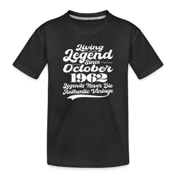 Il était une fois une légende. Octobre 1962 Naissance - T-shirt bio Premium Enfant - noir - Devant