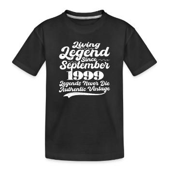 Il était une fois une légende. Septembre 1999 Naissance - T-shirt bio Premium Enfant - noir - Devant