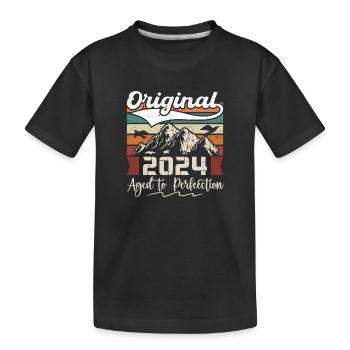 2024 - Cadeau né en 2024 - T-shirt bio Premium Enfant - noir - Devant