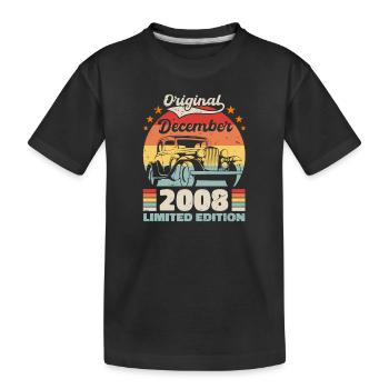 Décembre 2008 Cadeau d’anniversaire Décembre 2008 - T-shirt bio Premium Enfant - noir - Devant