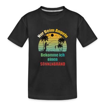 Lustiger Angler Spass Angeln Team Design für Sonne - Kinder Premium Bio T-Shirt - Schwarz - Vorne