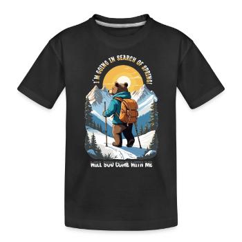 L’ours cherche le printemps - T-shirt bio Premium Enfant - noir - Devant