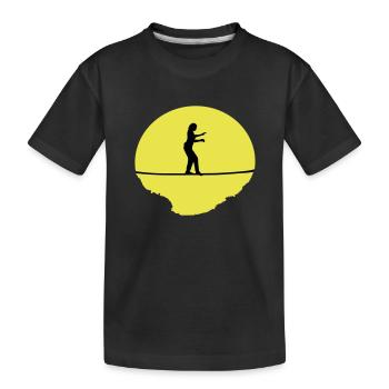 Slackline, Slacklining Frau - Kinder Premium Bio T-Shirt - Schwarz - Vorne