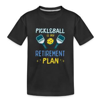Pickleball ist mein Altersvorsorgeplan Aktiver Ruhestand - Kinder Premium Bio T-Shirt - Schwarz - Vorne