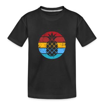 Retro Pineapple Fruit Summer Vibes Vintage Aloha - Kids' Premium Organic T-Shirt - black - Front