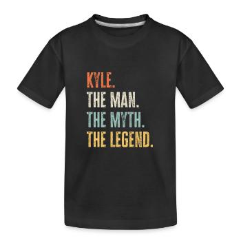 Kyle The Best, Man Myth Legend, Funny Best Name - Kids' Premium Organic T-Shirt - black - Front