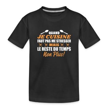 Ch'ti Cuisinier, Cuisine Nord Pas De Calais Humour - T-shirt bio Premium Enfant - noir - Devant