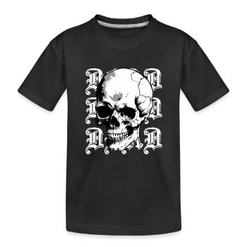 Crâne, Mort, Ossements, Gens, Ténèbres - T-shirt bio Premium Enfant - noir - Devant