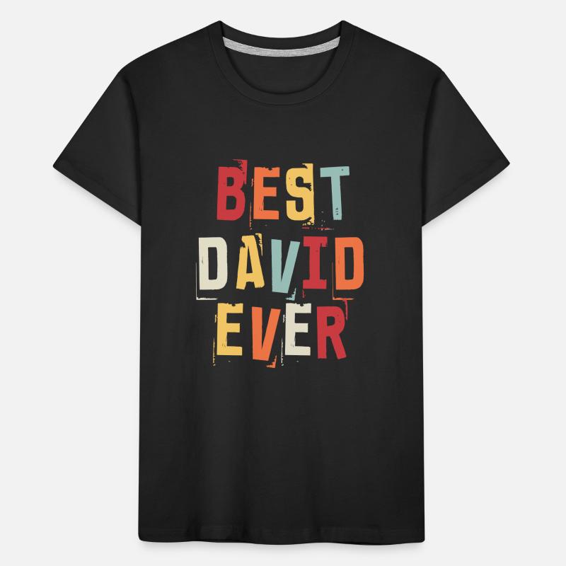 Bester David Ever Retro Vorname Text Spruch Kinder Premium Bio T-Shirt