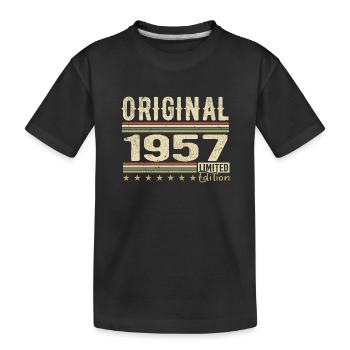 Original 1957 - Retro 1957 Geburtstagsgeschenk - Kinder Premium Bio T-Shirt - Schwarz - Vorne