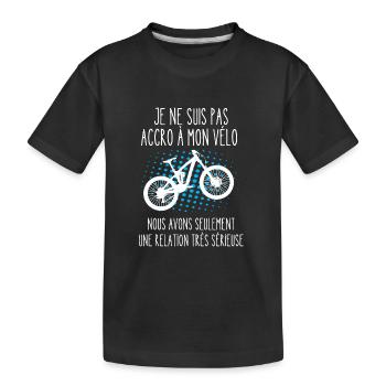 accro à mon vélo - T-shirt bio Premium Enfant - noir - Devant
