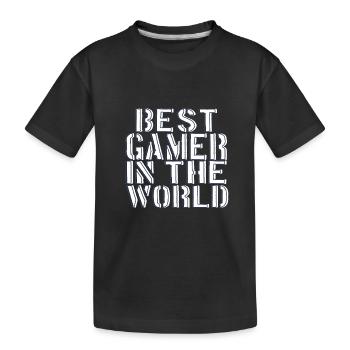 Best Player World Video Games Fan Gift Idea - Kids' Premium Organic T-Shirt - black - Front