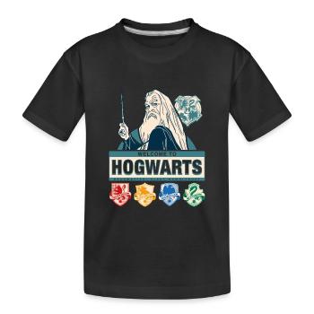 Harry Potter Welcome To Hogwarts Dumbledore - Kids' Premium Organic T-Shirt - black - Front