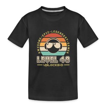 Level 49 - Kids' Premium Organic T-Shirt - black - Front