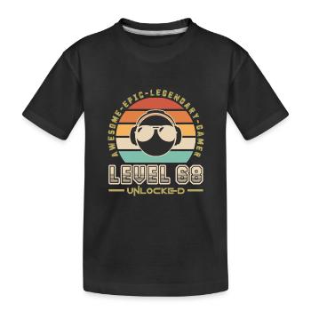 Level 68 - Kids' Premium Organic T-Shirt - black - Front