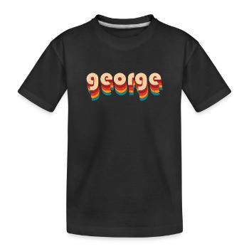 Retro George Name - Kids' Premium Organic T-Shirt - black - Front