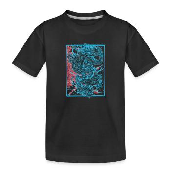 Japanese Dragon Cherry Blossoms Sakura Dragon - Kids' Premium Organic T-Shirt - black - Front