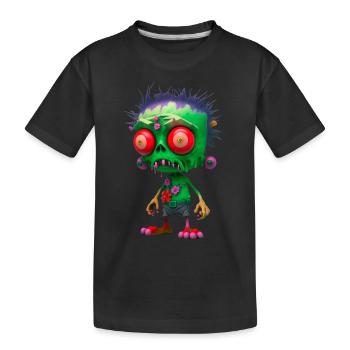 fleur colorée zombie - T-shirt bio Premium Enfant - noir - Devant