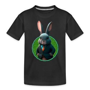Lapin d’affaires en costume - T-shirt bio Premium Enfant - noir - Devant