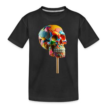 Bonbons Lollipop Crâne - T-shirt bio Premium Enfant - noir - Devant