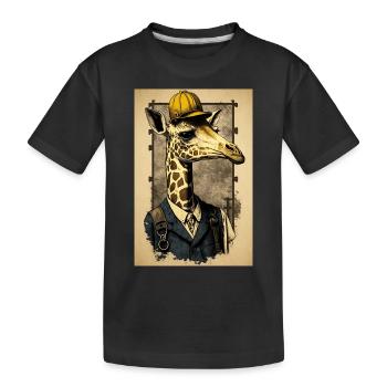 Working Class Giraffe - Kids' Premium Organic T-Shirt - black - Front