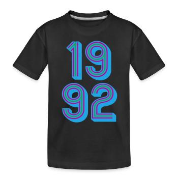 1992 Year of birth | Colors changeable - Kids' Premium Organic T-Shirt - black - Front