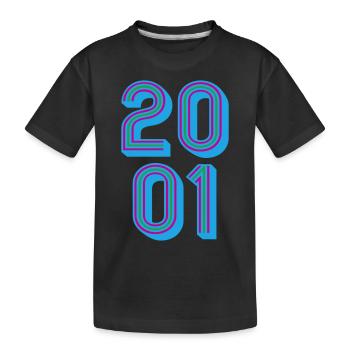 2001 Year of birth | Colors can be changed - Kids' Premium Organic T-Shirt - black - Front