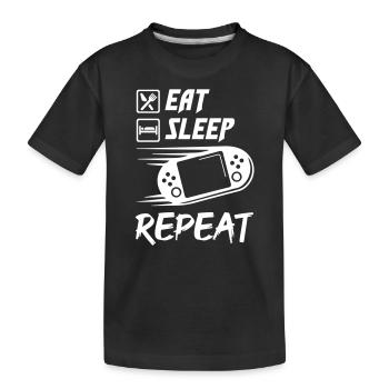 Répétition du jeu Eat Sleep - T-shirt bio Premium Enfant - noir - Devant