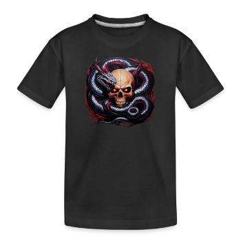 Wikingerschädel und Midgardschlange: Ein mythischer Entwi - Kinder Premium Bio T-Shirt - Schwarz - Vorne