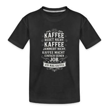 J’aime le café en disant drôle - T-shirt bio Premium Enfant - noir - Devant