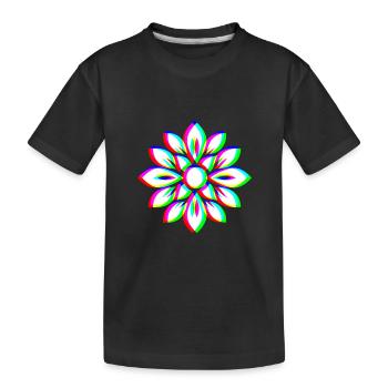 EDM Trikolor - Floral Mandala - Glitch Rave style - Kinder Premium Bio T-Shirt - Schwarz - Vorne