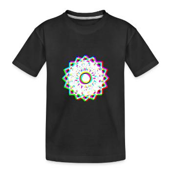 EDM Trikolor - Geometrical Mandala 2 - Glitch - Kinder Premium Bio T-Shirt - Schwarz - Vorne