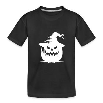 Drôle magique Halloween citrouille lanterne avec chapeau - T-shirt bio Premium Enfant - noir - Devant