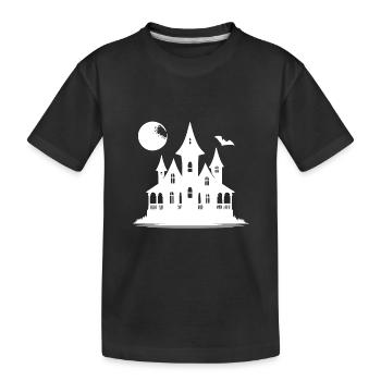 Pleine lune Halloween minuit enfants maison hantée - T-shirt bio Premium Enfant - noir - Devant