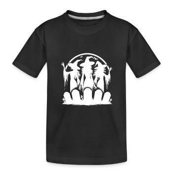 Sorcières Halloween cimetière chauve-souris fête - T-shirt bio Premium Enfant - noir - Devant