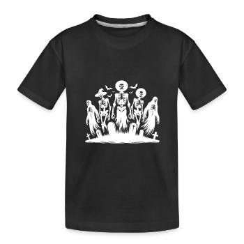 Squelettes Halloween Chauve-souris Cimetière Fête - T-shirt bio Premium Enfant - noir - Devant