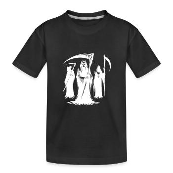 Scary Halloween old figures with scythes - Kids' Premium Organic T-Shirt - black - Front