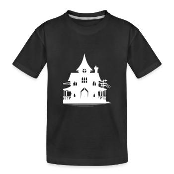 Vieille maison hantée d’Halloween abandonnée - T-shirt bio Premium Enfant - noir - Devant