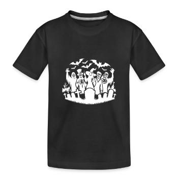 cimetière magique enfants Halloween pierre tombale fête - T-shirt bio Premium Enfant - noir - Devant