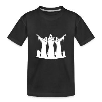 Des zombies effrayants dans le cimetière - T-shirt bio Premium Enfant - noir - Devant