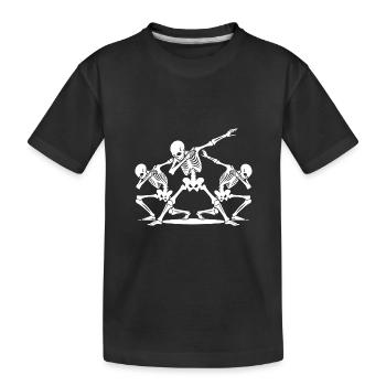 Gespenstische Dabbing Halloween Skelette - Kinder Premium Bio T-Shirt - Schwarz - Vorne