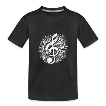 Notes de musique détruites Clé flottante - T-shirt bio Premium Enfant - noir - Devant