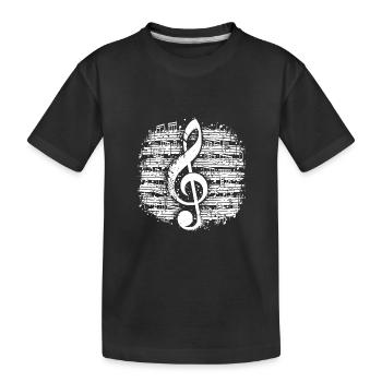 Clé de musique style de partition de musique vintage - T-shirt bio Premium Enfant - noir - Devant